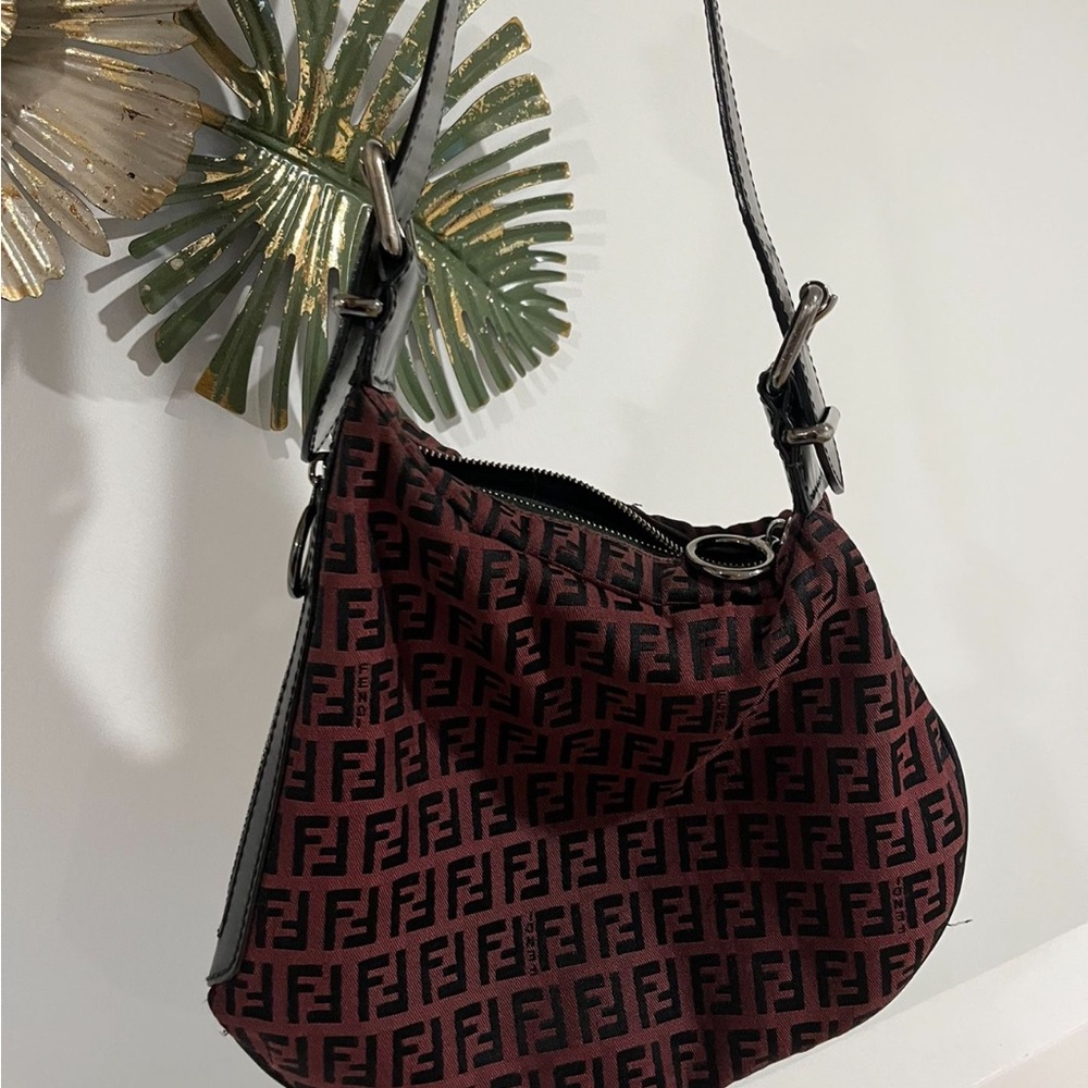 Fendi oyster bag deep red/burgundy color